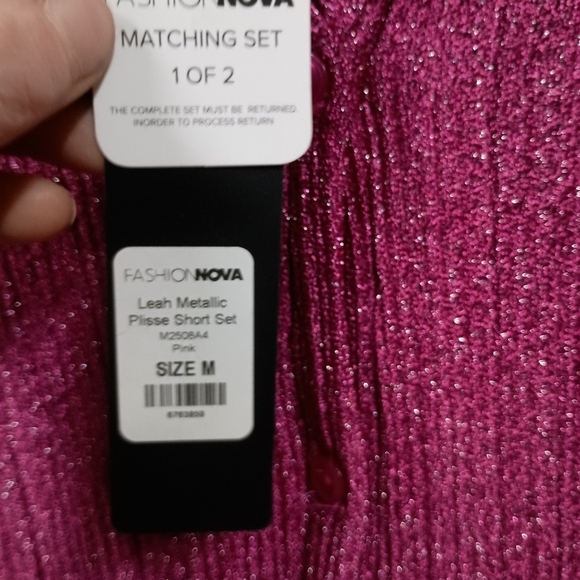 Chico's Pink Ribbed Button Down Shirt - Picture 4 of 14